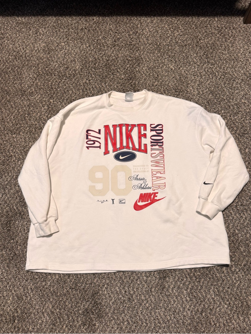 Vintage Nike Sweatshirt 1972 Artists And Athletes Size Xl